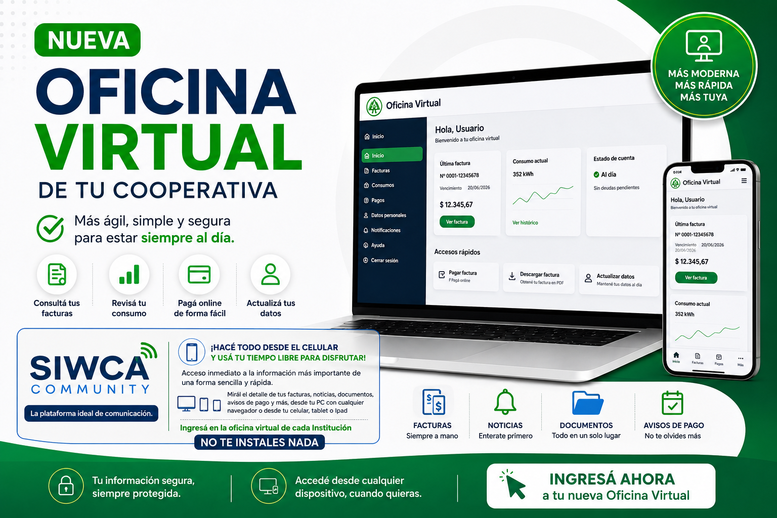 Nueva Oficina Virtual: seguimos creciendo junto a vos